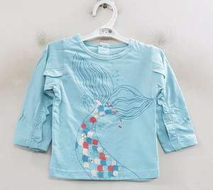 Lote de Camisetas de Algodón de Manga Larga para Bebés Niñas, de Alta Calidad, con Etiqueta de Marca, Diseño Multiestampado, Cuello Redondo, Estilo Casual - Product Image 1