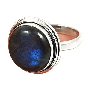 Labradorita de fuego azul natural en plata de ley 925 Anillo de piedras preciosas hecho a mano Joyería de piedra NATAL DE NOVIEMBRE Precio de fábrica al por mayor - Product Image 1