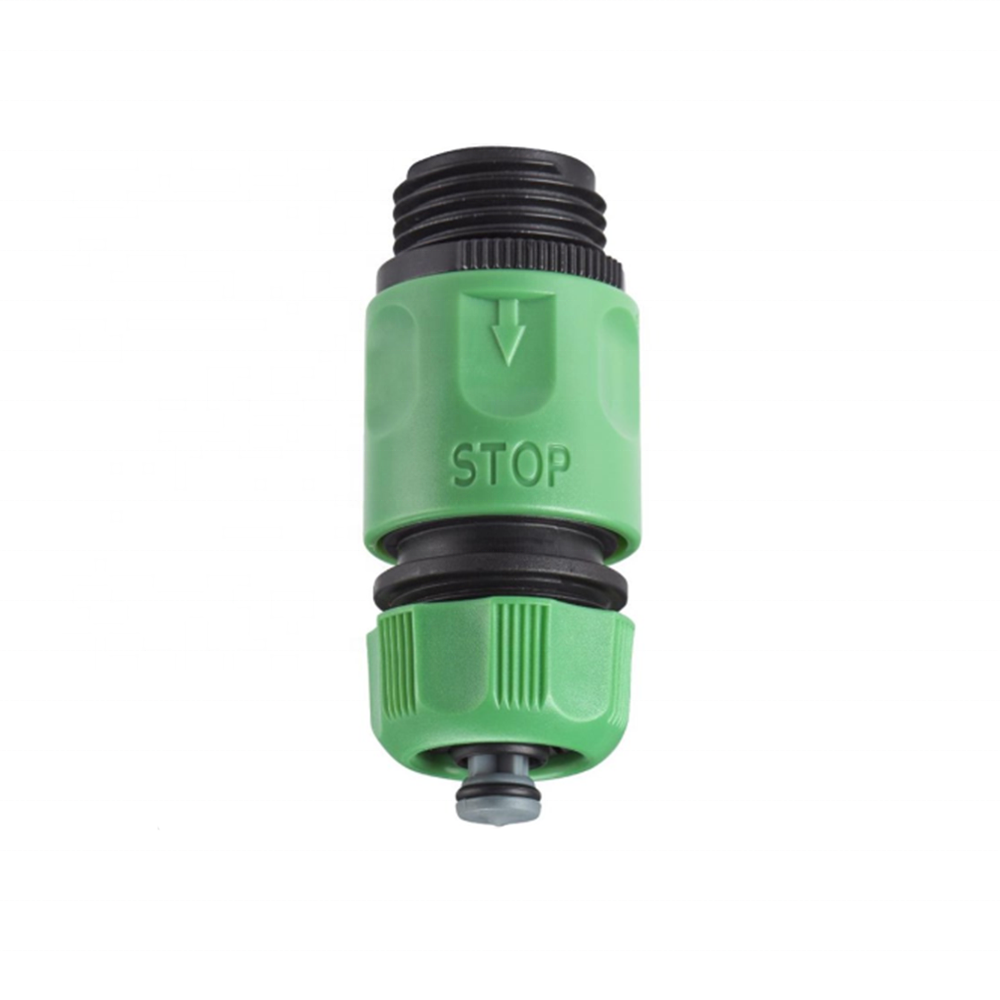 1/2'' 5/8" Male Water Stop Garden Plastic Connector Quick Screw Hose Connector Stop Water Flow Automatically When Disconnect