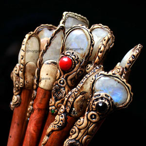 Bâton à paillettes pour clips de cheveux, baguettes en argile polymère, cuillère en cristal, mélange des perles en cristal améthyste, bâton japonais - Product Image 4