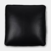 Pouf ottoman pliable en cuir noir marocain fait à la main, design minimaliste moderne, bébés, enfants, appartement, chambre à coucher, salon, maison