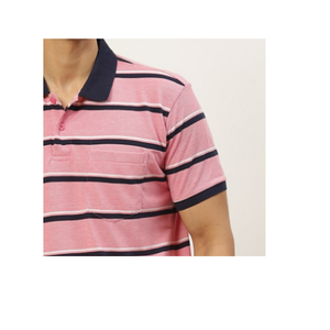 เสื้อโปโลสำหรับผู้ชายปรับแต่งได้ปรับแต่งได้เสื้อ100% คุณภาพสูงผ้าเจอร์ซีย์สีชมพูแขนสั้นสีพื้น - Product Image 6