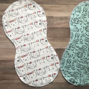 100% organic muslin cotton burp cloths for baby one side printed and other side solid color burp cloth for baby <b>girl</b> - Product Image 1