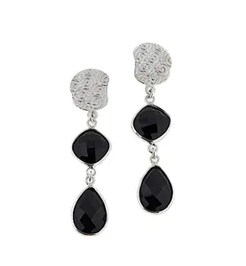 High quality jewelry manufacturer usa uk product expert 925 sterling silver unique earrings rose cut black onyx earrings