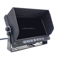 Écran de voiture TFT LCD 7 pouces avec moniteur d'appui-tête à quatre écrans, télécommande, caméra de recul et aide au stationnement, support en U