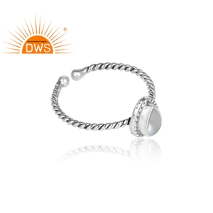 Anillo de Plata de Ley 925 con gema de perla Natural, joyería hecha a mano, para niñas - Product Image 2