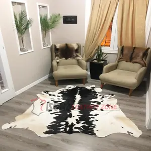 Luxury Cowhide Patchwork leather rugs living room carpets and rugs