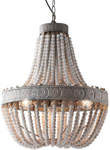 โคมไฟระย้าลูกปัดไม้สีขาวเมทัลลิกสำหรับตกแต่งบ้าน ห้องนั่งเล่น งานแต่งงาน และงานปาร์ตี้ - Product Image 3