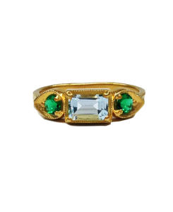 Anillo de GEMA de Topacio Azul Esmeralda para fiesta, anillo de Plata de Ley 925 asimétrico, venta al por mayor, hecho a mano, Unisex - Product Image 1