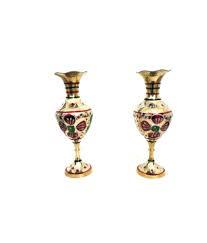 Florero decorativo de latón con acabado colorido, maceta para flores, decoración del hogar, precio al por mayor - Product Image 5