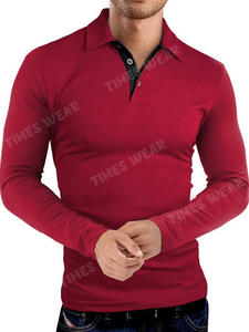 Polo europeo de alta calidad para hombre, 100% de algodón, manga completa, antiarrugas, manga corta, patrón sólido, tela de Jersey - Product Image 4