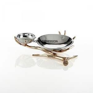 Bol de support de gâteau en acier inoxydable et en laiton de dernière conception d'art et d'artisanat moderne de décor de conception pour le gâteau de tasse - Product Image 3