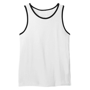 OEM Custom Logo <b>Men's</b> Workout Stringer <b>Vest</b> High Quality Fashion <b>White</b> Black Cotton Singlet Bleach Wash Technics - Product Image 5
