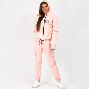 Élégant Design Fitness Sweat À Capuche Taille Haute Jogger Ensembles 2 Pièces Décontracté Streetwear Blanc Femmes Survêtements - Product Image 3