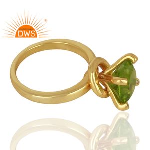 แหวนพลอยเพอริดอทสวยงาม ขายส่งเครื่องประดับ แหวนค็อกเทลเงินแท้ 925 ชุบทอง 14k คอลเลคชั่นคลาสสิก - Product Image 3