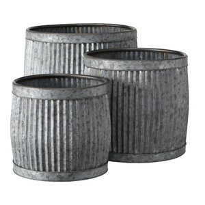 Metal Galvanized Corrugated Planter with Antique Indoor <b>Pot</b> <b>for</b> <b>Succulent</b> <b>Plant</b> - Product Image 1