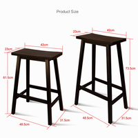 Tabouret de bar contemporain de style européen, siège en forme de selle, en bois massif, finition noire, tabouret de bar haut pour restaurant