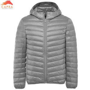 Chaqueta Acolchada Ligera, Cortavientos y Ecológica para Hombre, con Capucha, Plegable, Color Naranja, Servicio OEM para Invierno - Product Image 4