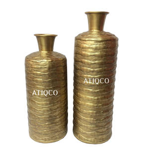 Maceta de Metal moderna, nuevo estilo, florero de aluminio de latón dorado, eventos con clase, fotografía funeraria, jarrón de suelo resistente de larga duración - Product Image 1