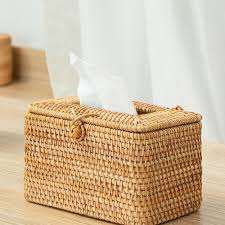 Couverture de boîte à mouchoirs en rotin - Product Image 4