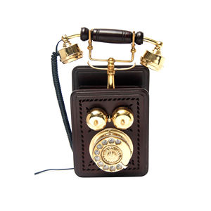Teléfono decorativo Vintage para el hogar, accesorio coleccionable de latón con brillo, para decoración del hogar - Product Image 2