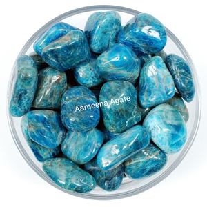 High Quality Natural Agate Blue Apatite Crystal Gemstone Healing Tumbled <b>Stone</b> Wholesale Tumbled Stones or Sale - Product Image 1