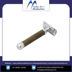 Rasoir de sécurité double tranchant réglable pour homme, avec poignée en laiton et lames en acier inoxydable, excellent équilibre, prix de gros - Product Image 3