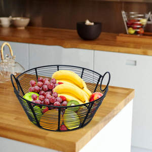 Panier en fer forgé avec poignées, rangement et organisation à domicile, panier à fruits pour la vaisselle, panier décoratif en Inde - Product Image 4