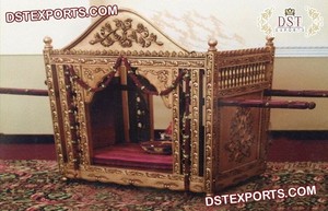 Wedding Bridal Entry Peacock Palanquins/Palki Golden Palki for Indian Wedding Wedding Rajwada Peacock <b>Doli</b>/Palki - Product Image 6