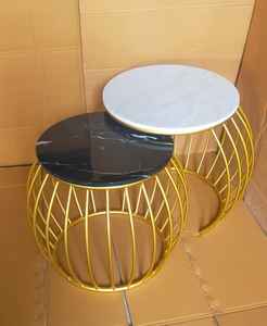 Table supérieure en marbre blanc, ensemble de 2 pièces, décoration de la maison, du bureau et du Bar, livraison gratuite - Product Image 3