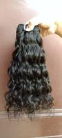 Pelo ondulado de cuerpo humano indio virgen crudo, extensión de cabello humano tejido con mechones y cierre, pelo crudo