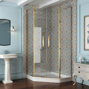Cabine de douche carrée pliante sans cadre TURKISH avec charnières, en verre trempé de 6 mm, design droit - Product Image 6