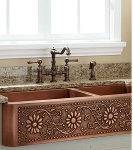 อ่างล้างจานทองแดงแบบเดี่ยวสำหรับบ้านไร่ดีไซน์ชามคู่แบบทันสมัยสำหรับวิลล่าสุดหรูอ่างล้างจานล่าสุด - Product Image 2