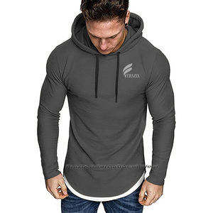 Sweat à capuche pour homme de haute qualité, épais, en coton et polyester, respirant, séchage rapide, logo personnalisable, couleur unie - Product Image 5
