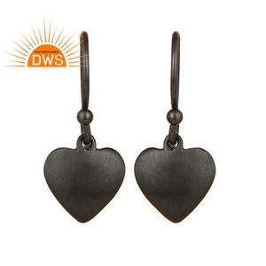 Fabrication de boucles d'oreilles en forme de cœur, 1 pièce, plaqué Rhodium, argent Sterling 925, vente en gros - Product Image 1