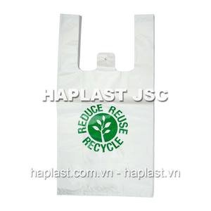 Sac de T-Shirt avec logo personnalisé en plastique PE et PET imprimé gravure avec poignée de gilet pour l'emballage des déchets de fruits de mer à usage agricole - Product Image 1