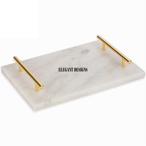 Meilleure vente Plateau de service en marbre écologique Plateau de service de style vintage robuste de taille personnalisée Plat décoratif de haute qualité - Product Image 4