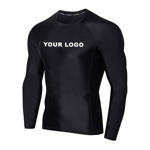 Chemise de sport Rash Guard Bjj Tissu Personnalisé Conception Libre Manches Longues Polyester Uni Vente en gros Hommes Sublimation Personnalisé OEM Gsm - Product Image 4