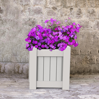 Macetero de plástico y vinilo para jardín, caja cuadrada de PVC para flores, venta al por mayor