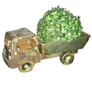 Macetero de metal con forma de camión para coche, decoración para el hogar y el jardín, gran oferta