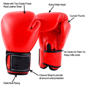 Guantes de boxeo profesionales de PU, guantes de boxeo para entrenamiento - Product Image 4