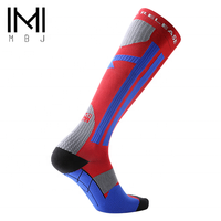 Chaussettes de sport à compression en tricot à séchage rapide pour l'automne, avec compression de 8-15/15-20 mmHg, en Spandex/Nylon, colorées