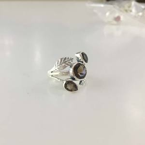 Classic 925 Sterling Silver Smokey Quartz Gemstone Ring with Bezel Setting <b>Unique</b> Design <b>for</b> Wedding Party or Anniversary - Product Image 2