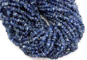 Kyanite พลอยธรรมชาติเส้นยาว16นิ้ว,ลูกปัดแบบไม่เจียระไนผิวเรียบทำจากเส้นใยธรรมชาติของแท้ - Product Image 2