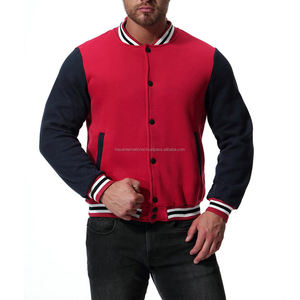 Letterman-veste en molleton de coton HIVJ26, disponible dans toutes les couleurs et broderie personnalisée en option, meilleure vente - Product Image 2