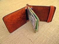 Dompet Pria Kulit Asli Anti Air Penjepit Uang Tempat Kartu Kredit Buatan Tangan Minimalis Penutup Dompet Tipis Pendek Praktis