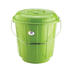 Cubo con tapa de 9 litros con mango de acero, cubo esmerilado, doble multicolor, redondo, transparente, nuevo Material, precio de fábrica - Product Image 3