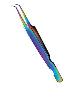 Pince à épiler pour extensions de cils, outils de soins de beauté, en acier inoxydable, multi-couleurs, Volume, CE ISO - Product Image 1