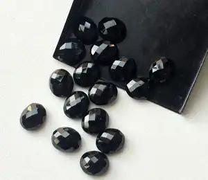 5x7mm Natural Black Onyx Loose Oval Rose Cut Cabochon Gemstone Wholesale Price Natural AAA Top Quality Gemstone Vivaaz Gems