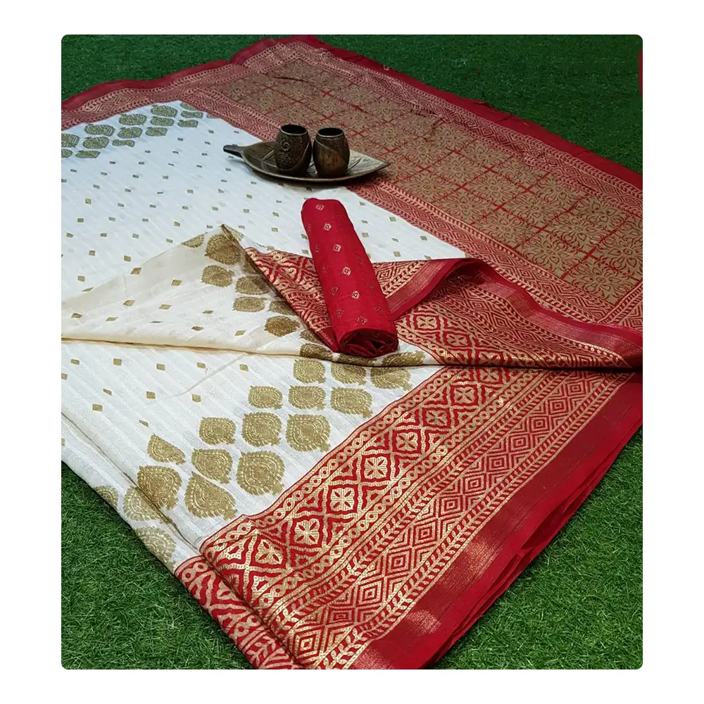 Patola Sarees ที่ขายดีที่สุดในชุดสีแดงและสีขาวซื้อจากผู้จัดจำหน่ายขายส่งของอินเดีย